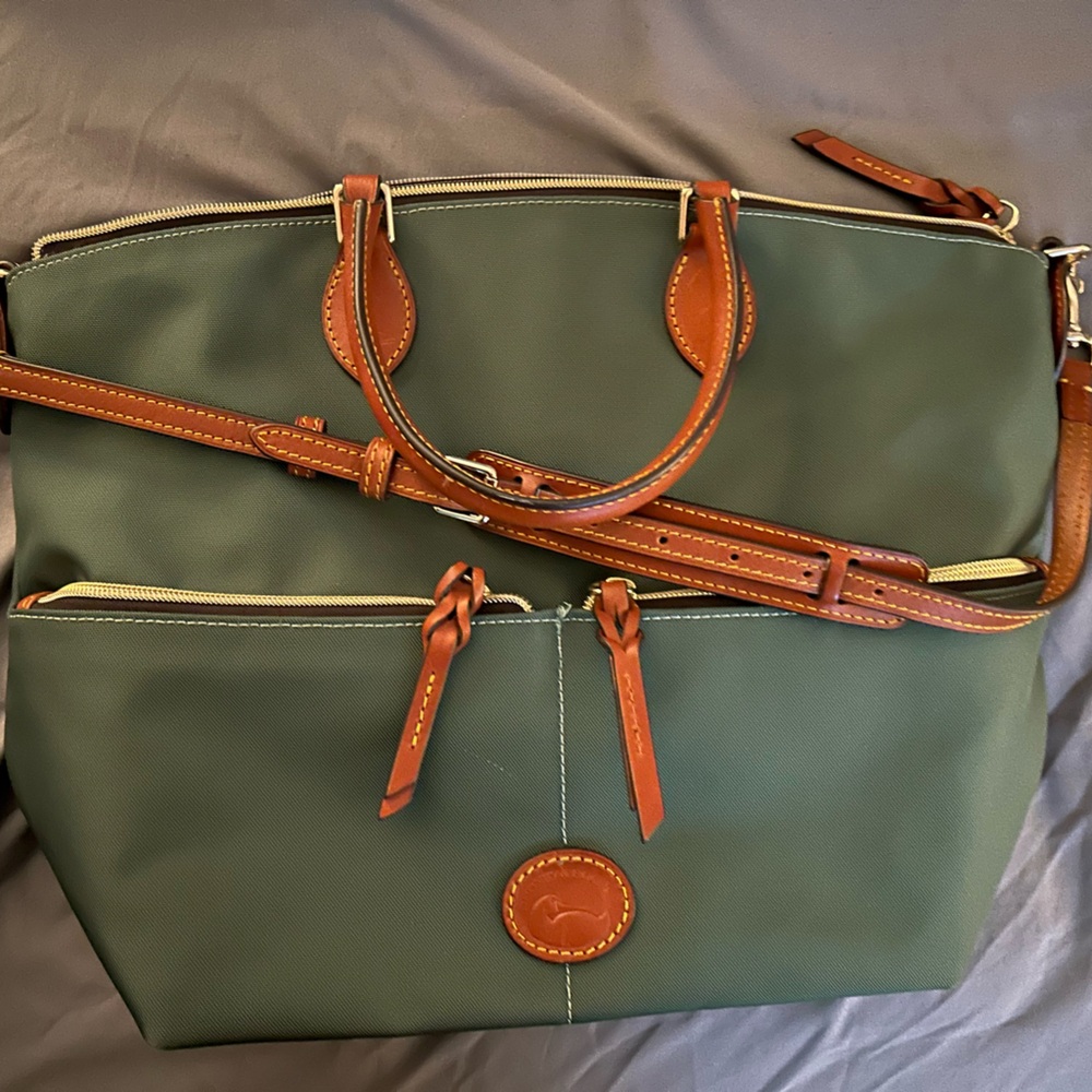 Dooney & Bourke Nylon large Satchel with over the shoulder adjustable strap.